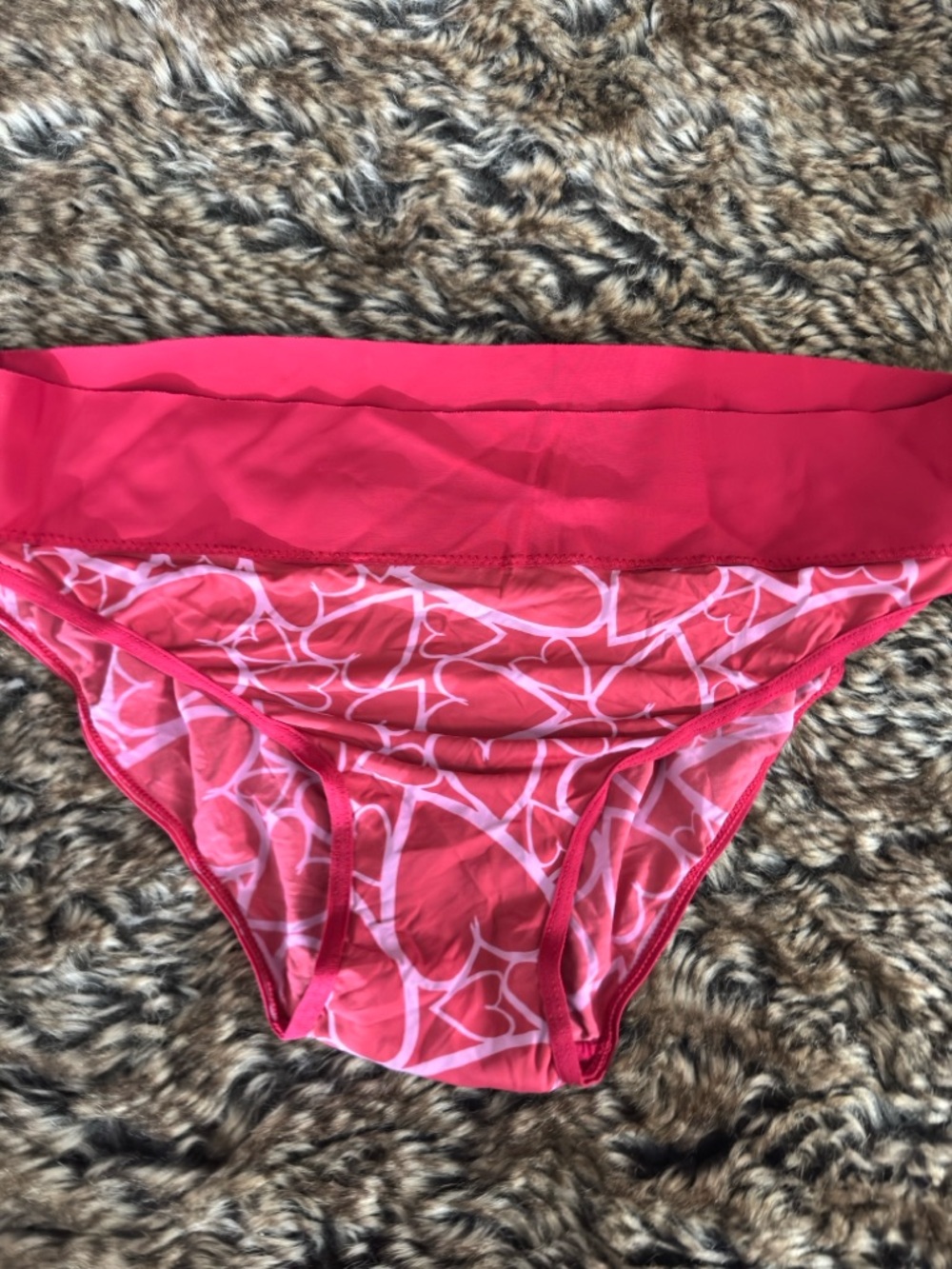 Pink Patterned Fold-Over Bikini Bottoms